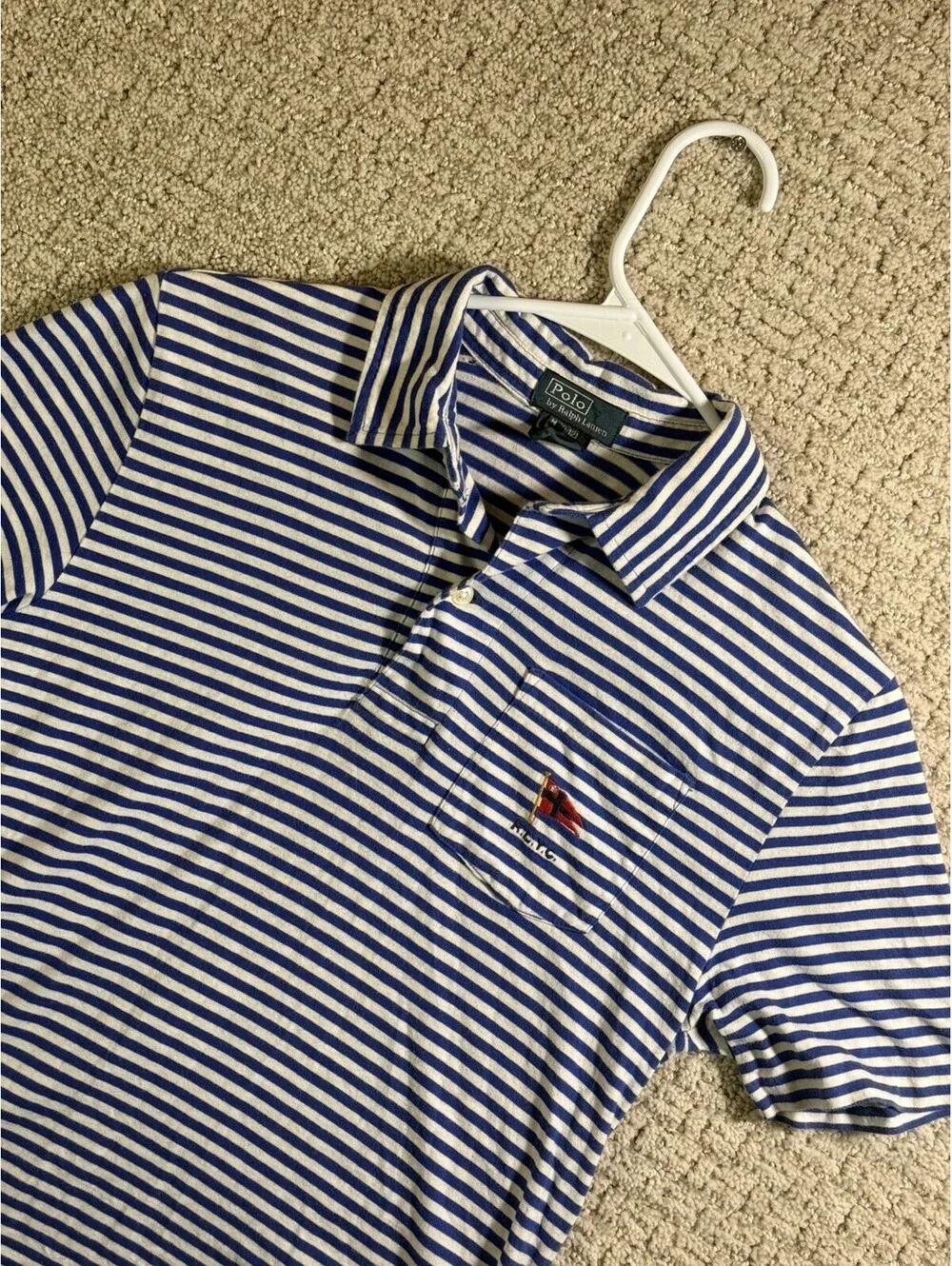 Polo Ralph Lauren Boys Short Sleeve Striped  Polo Shirt Sz M 10-12 SKU118